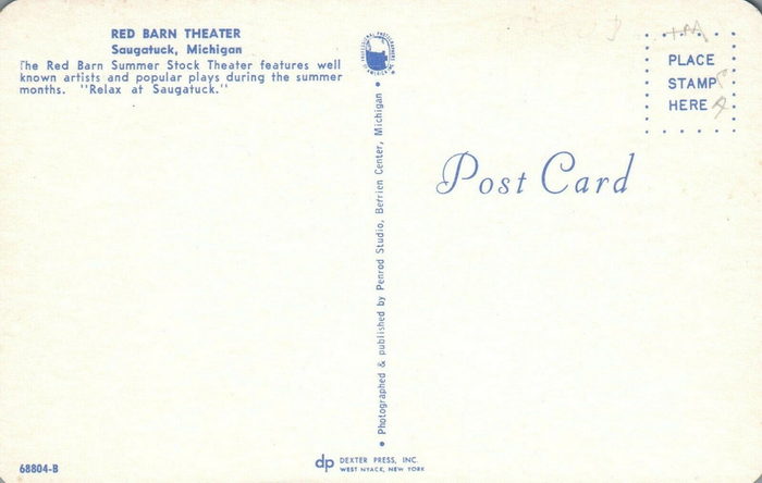 Red Barn Theater - OLD POST CARD
